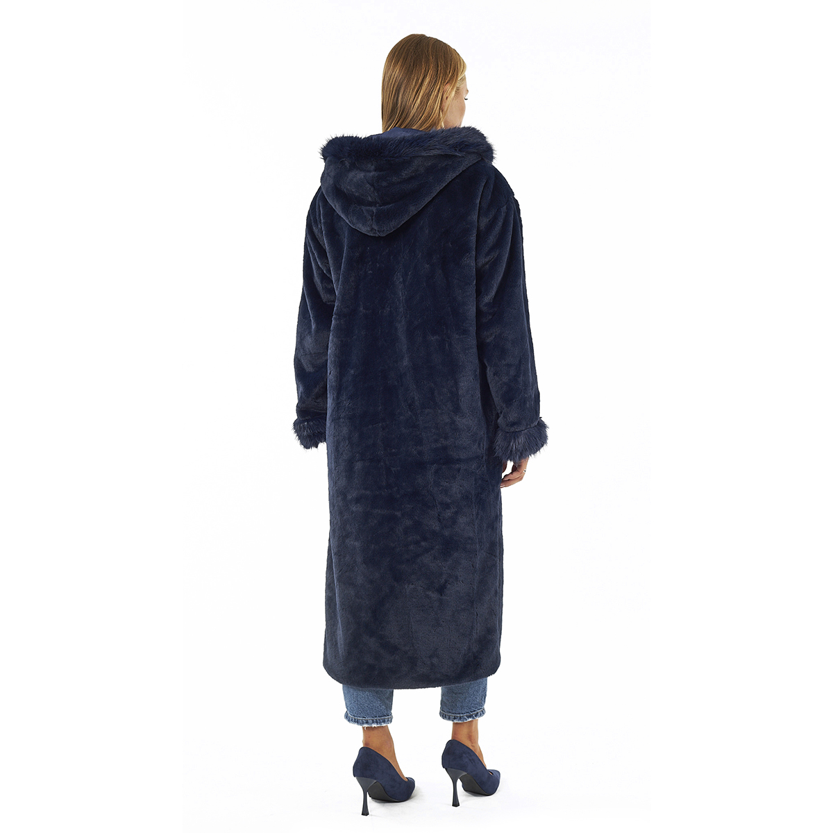 Verde Γυναικείο Γούνινο Παλτό 33-0703 Μαύρο