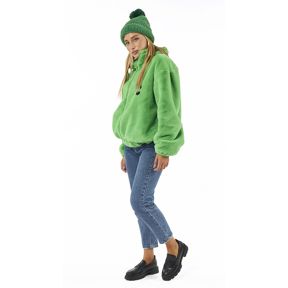 Verde Γυναικείο Γούνινο Μποφάν 33-0704 Πράσινο Verde Γυναικείο Γούνινο Μποφάν 33-0704 Πράσινο