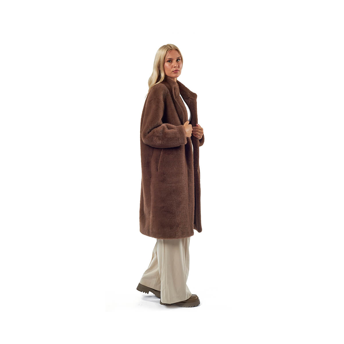 VERDE ΓΥΝΑΙΚΕΙΟ ΓΟΥΝΙΝΟ ΠΑΛΤΟ 33-0718 ΚΑΦΕ