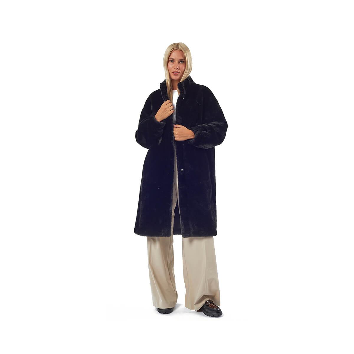 VERDE ΓΥΝΑΙΚΕΙΟ ΓΟΥΝΙΝΟ ΠΑΛΤΟ 33-0718 ΜΑΥΡΟ