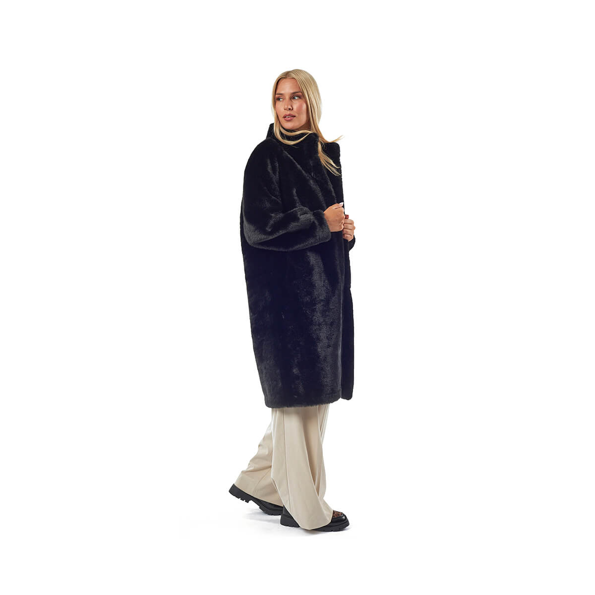 VERDE ΓΥΝΑΙΚΕΙΟ ΓΟΥΝΙΝΟ ΠΑΛΤΟ 33-0718 ΜΑΥΡΟ