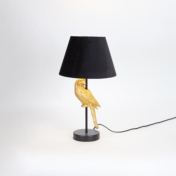 ΕΠΙΤΡΑΠΕΖΙΟ ΦΩΤΙΣΤΙΚΟ ΜΕ ΜΑΥΡΟ ΒΕΛΟΥΔΙΝΟ ΚΑΠΕΛΟ ΠΑΠΑΓΑΛΟΣ ΠΟΛΥΡΕΖΙΝ ΧΡΥΣΟ 12x46cm