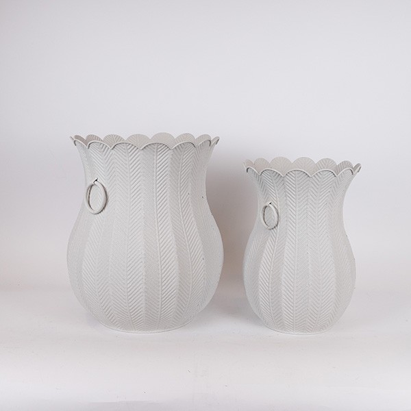 S/2 ΚΑΣΠΩ ΜΕΤΑΛΛΙΚΟ ΓΚΡΙ 29×39.5x29cm/ 37x47x37cm