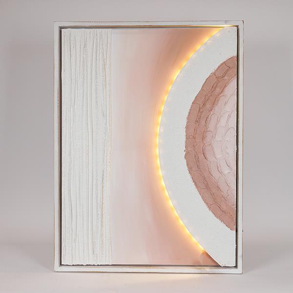 ΠΙΝΑΚΑΣ ΚΑΜΒΑΣ ΜΕ LED LIGHT ΑΝΑΓΛΥΦΟΣ ΜΠΕΖ – ΛΕΥΚΟΣ 60x5x80cm