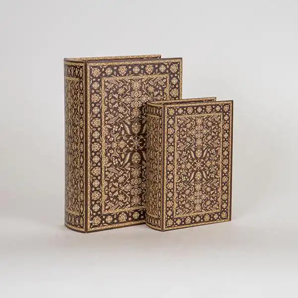 S/2 ΚΟΥΤΙΑ ΒΙΒΛΙΑ ΞΥΛΙΝΑ ΚΑΦΕ 27x19x7cm / 20×14.5×5.2cm