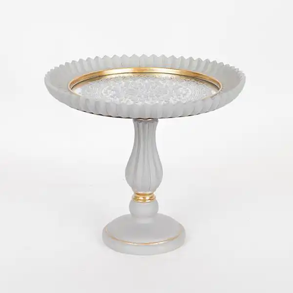 ΔΙΣΚΟΣ ΠΟΛΥΡΕΖΙΝ ΜΕ ΠΟΔΙ ΧΡΥΣΟΣ ΑΝΤΙΚΕ 23.5×23.5x20cm