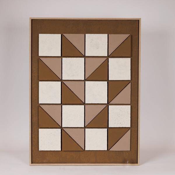 ΠΙΝΑΚΑΣ ΚΑΜΒΑΣ 3D ΤΕΤΡΑΓΩΝΑ ΚΑΦΕ – ΜΠΕΖ 60×2.9x80cm