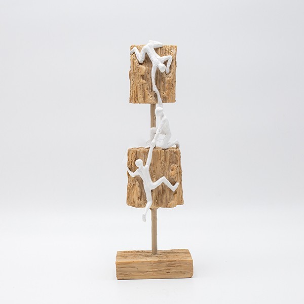 ΔΙΑΚΟΣΜΗΤΙΚΟ ΓΛΥΠΤΟ ΜΕ ΑΝΘΡΩΠΙΝΕΣ ΦΙΓΟΥΡΕΣ ΠΟΥ ΣΚΑΡΦΑΛΩΝΟΥΝ ΠΟΛΥΡΕΖΙΝ ΦΥΣΙΚΟ-ΛΕΥΚΟ 9.5x8x29cm