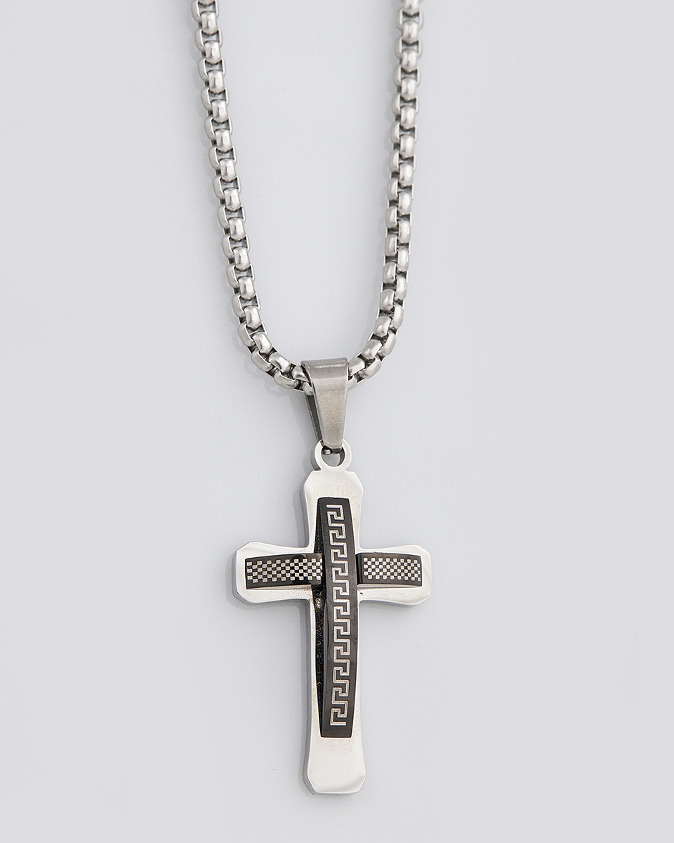 Sequoia Κολιέ σταυρός ανδρικός από ανοξείδωτο ατσάλι SE-K441 Sequoia Κολιέ σταυρός ανδρικός από ανοξείδωτο ατσάλι SE-K441