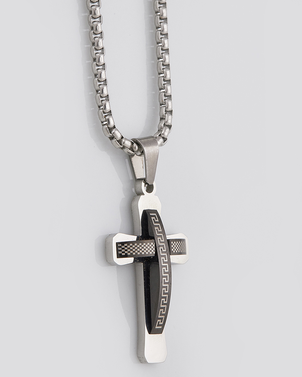 Sequoia Κολιέ σταυρός ανδρικός από ανοξείδωτο ατσάλι SE-K441 Sequoia Κολιέ σταυρός ανδρικός από ανοξείδωτο ατσάλι SE-K441