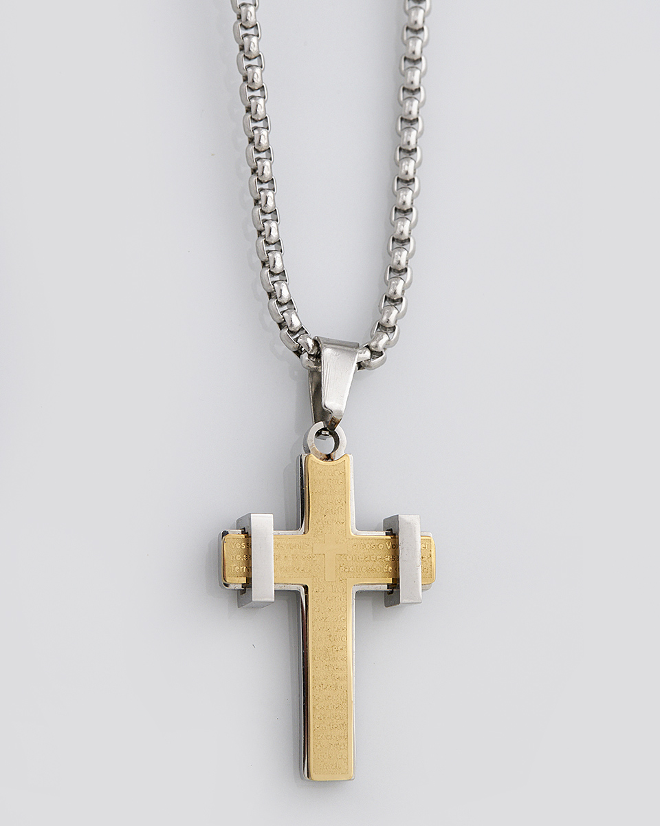Sequoia Κολιέ σταυρός ανδρικός από ανοξείδωτο ατσάλι SE-K442 Sequoia Κολιέ σταυρός ανδρικός από ανοξείδωτο ατσάλι SE-K442
