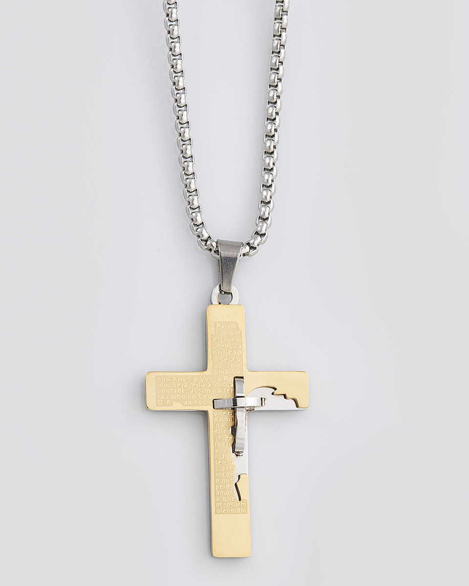 Sequoia Κολιέ σταυρός ανδρικός από ανοξείδωτο ατσάλι SE-K444-GD Sequoia Κολιέ σταυρός ανδρικός από ανοξείδωτο ατσάλι SE-K444-GD