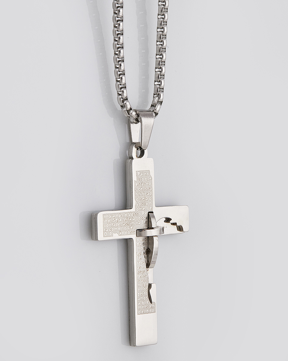 Sequoia Κολιέ σταυρός ανδρικός από ανοξείδωτο ατσάλι SE-K444-SL Sequoia Κολιέ σταυρός ανδρικός από ανοξείδωτο ατσάλι SE-K444-SL