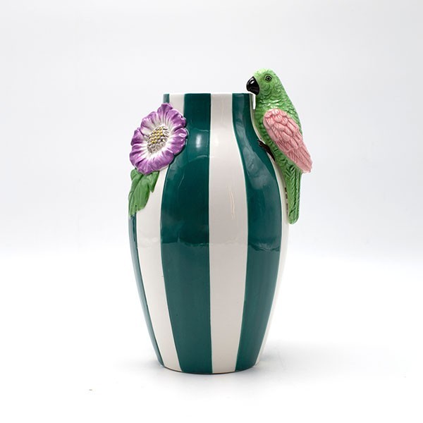 ΒΑΖΟ ΜΕ ΠΑΠΑΓΑΛΟ ΠΗΛΙΝΟ ΠΟΛΥΧΡΩΜΟ 15×13.8x26cm