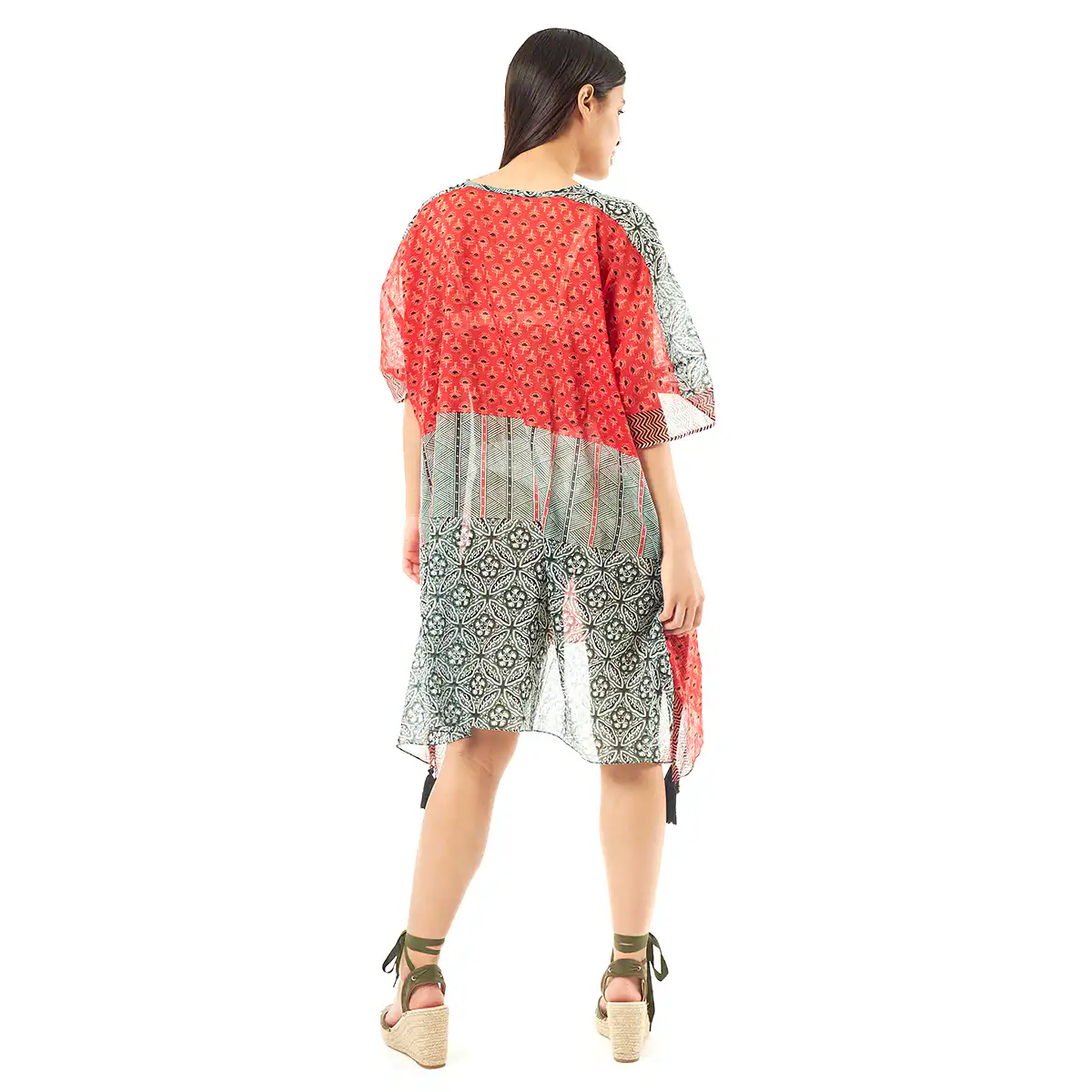 Verde Γυναικείo Καφτάνι 47-0055 Cotton Ινδίας Πολύχρωμο