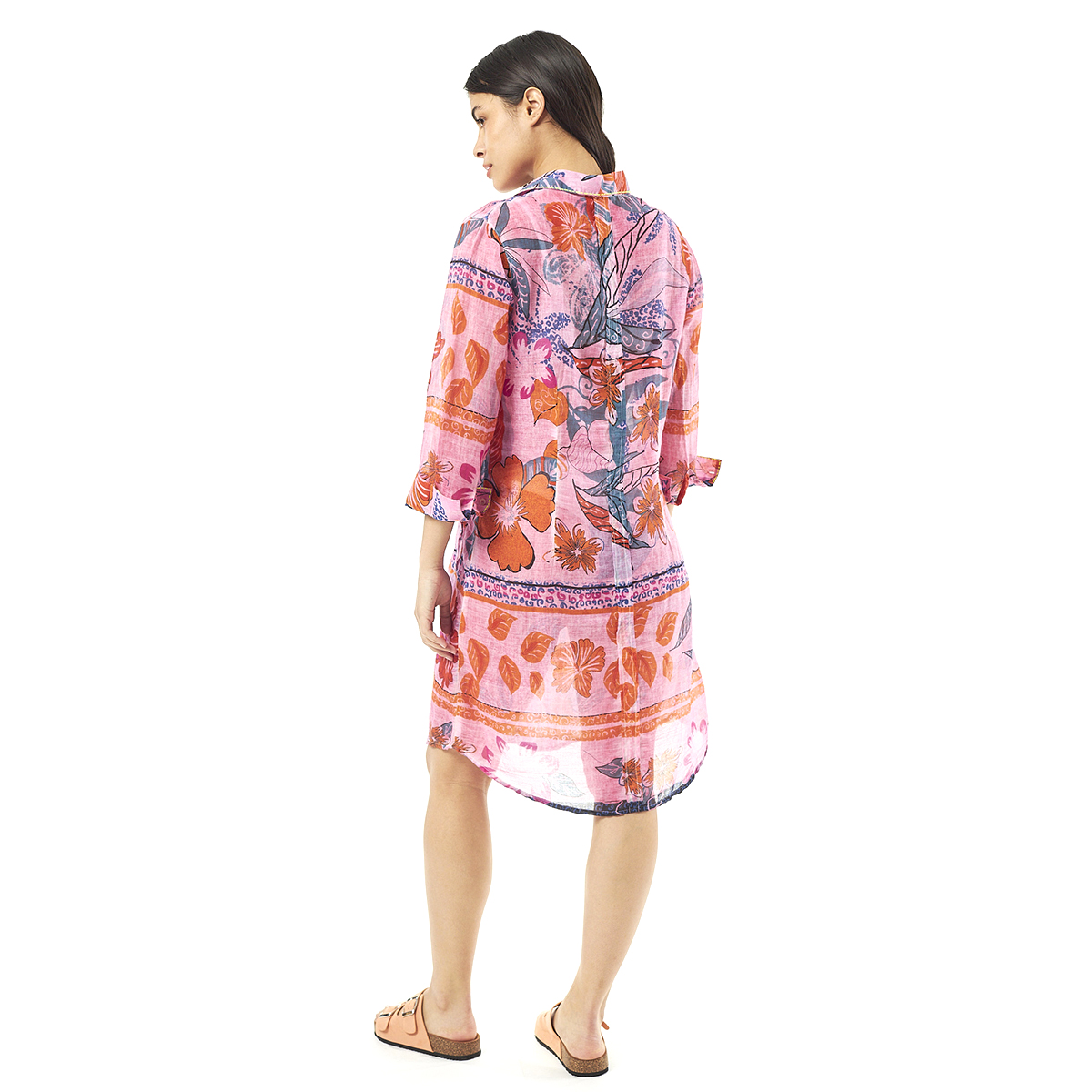 Verde Γυναικείo Καφτάνι 47-0066 Cotton Ινδίας Κοραλί