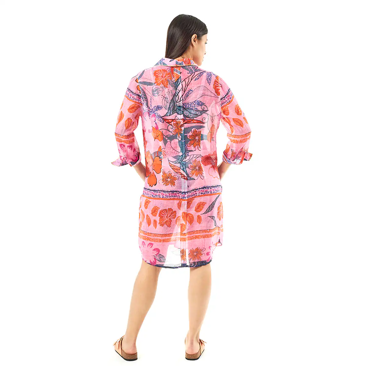 Verde Γυναικείo Καφτάνι 47-0066 Cotton Ινδίας Κοραλί