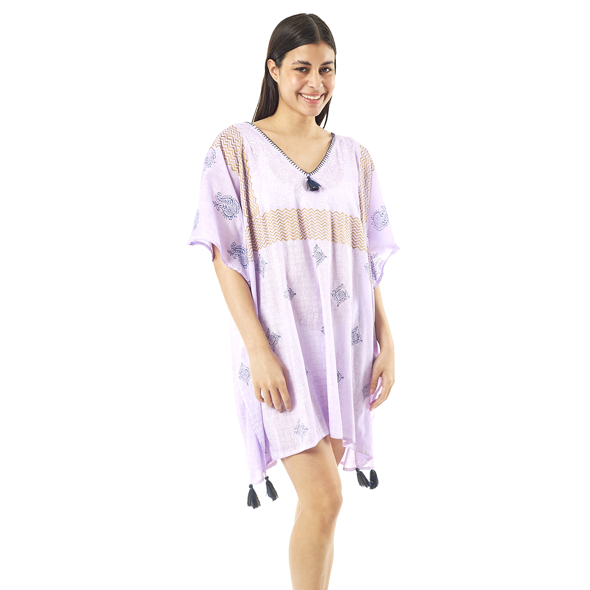 Verde Γυναικείo Καφτάνι 47-0068 Cotton Ινδίας Πολύχρωμο