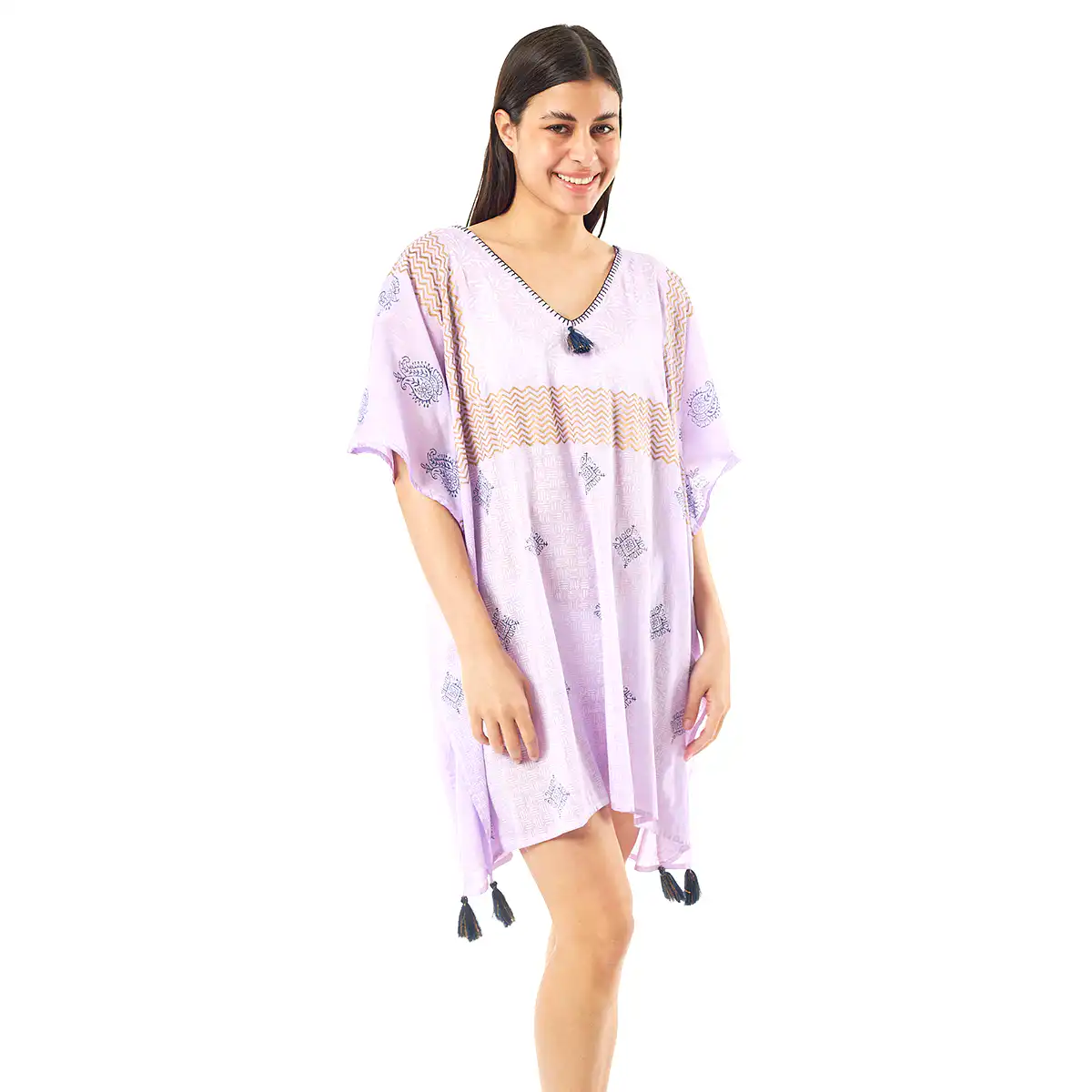 Verde Γυναικείo Καφτάνι 47-0068 Cotton Ινδίας Πολύχρωμο