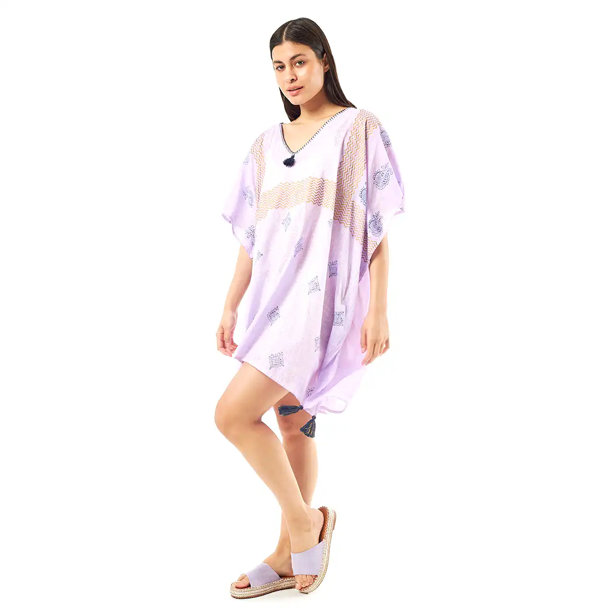 Verde Γυναικείo Καφτάνι 47-0068 Cotton Ινδίας Πολύχρωμο