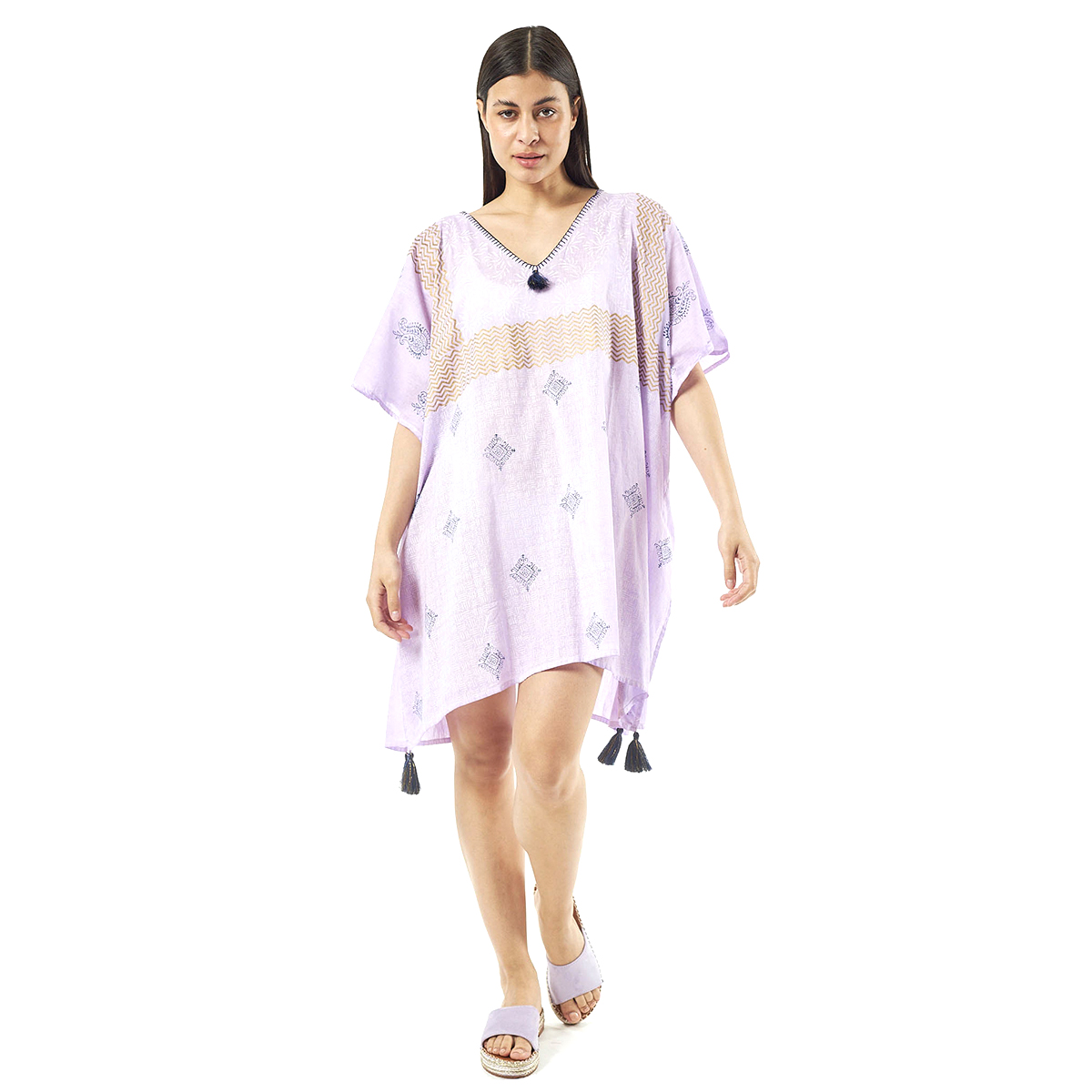 Verde Γυναικείo Καφτάνι 47-0068 Cotton Ινδίας Πολύχρωμο