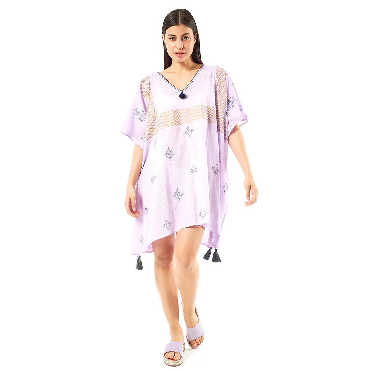 Verde Γυναικείo Καφτάνι 47-0068 Cotton Ινδίας Πολύχρωμο