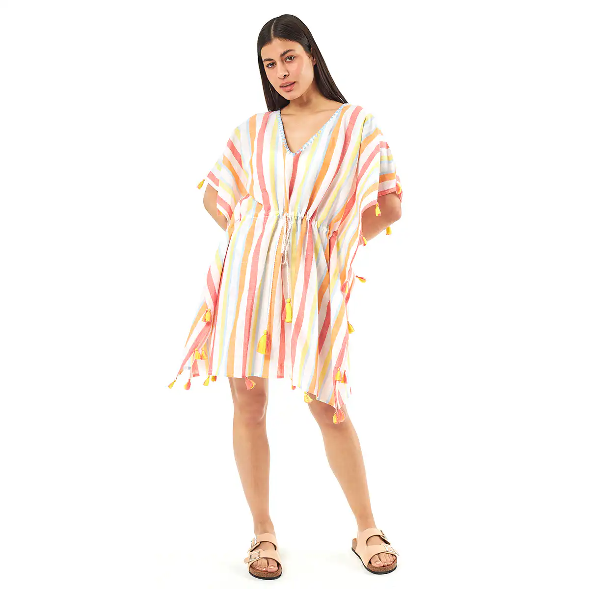 Verde Γυναικείo Καφτάνι 47-0069 Cotton Ινδίας Πολύχρωμο