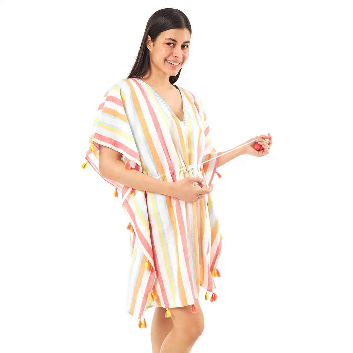 Verde Γυναικείo Καφτάνι 47-0069 Cotton Ινδίας Πολύχρωμο