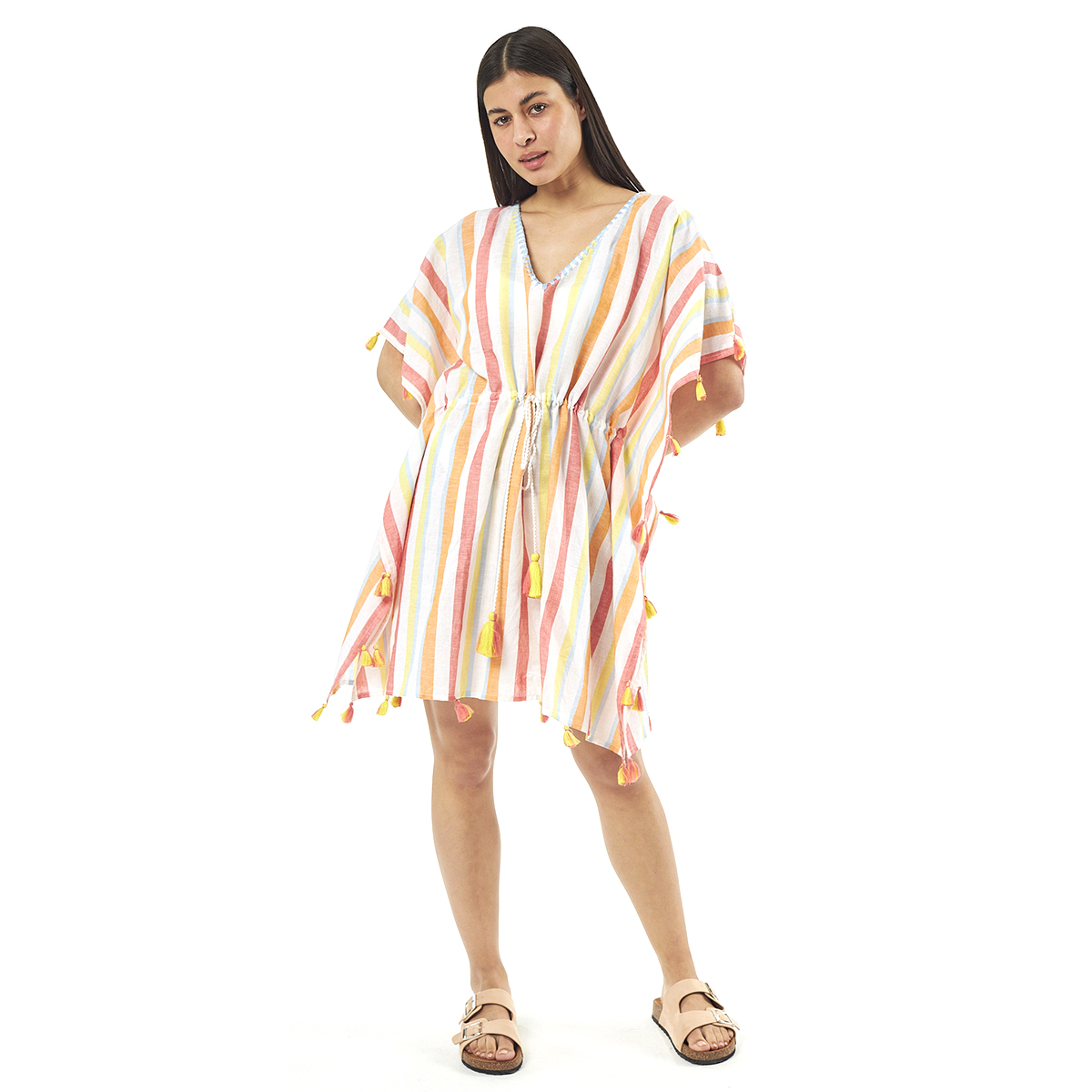 Verde Γυναικείo Καφτάνι 47-0069 Cotton Ινδίας Πολύχρωμο