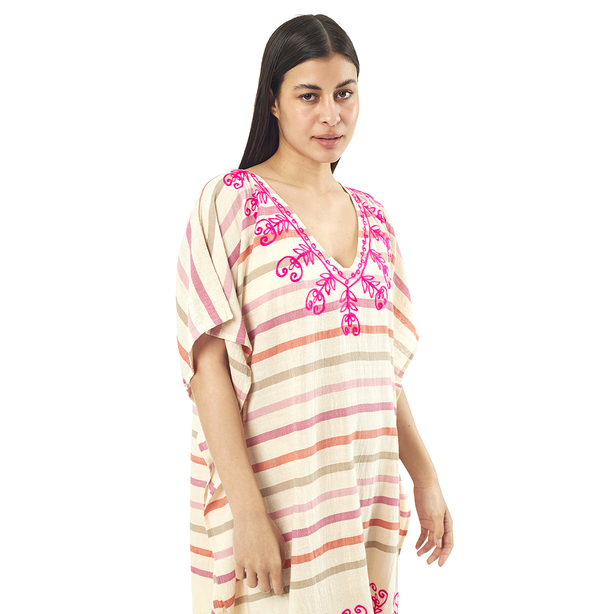 Verde Γυναικείo Καφτάνι 47-0070 Cotton Ινδίας Πολύχρωμο