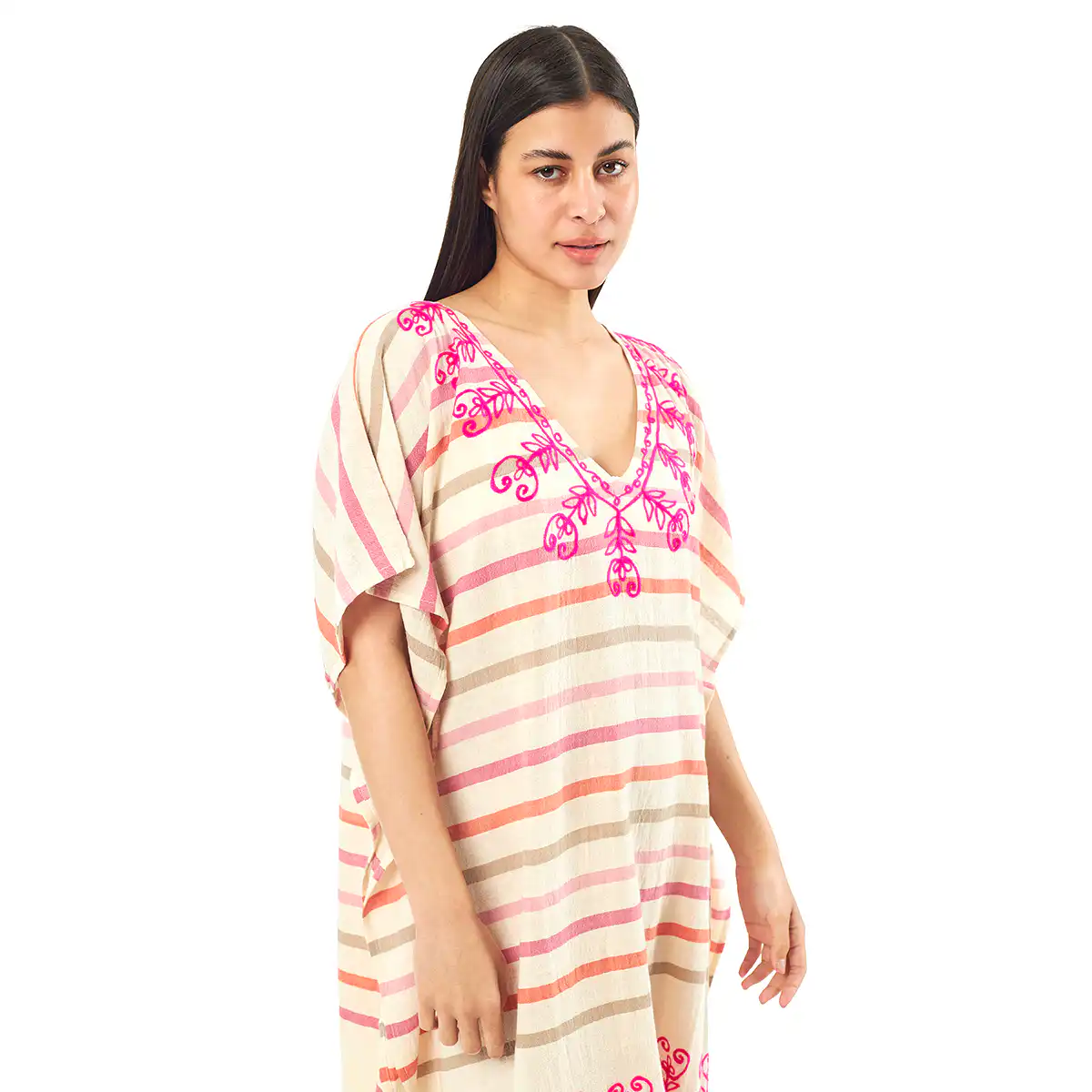 Verde Γυναικείo Καφτάνι 47-0070 Cotton Ινδίας Πολύχρωμο