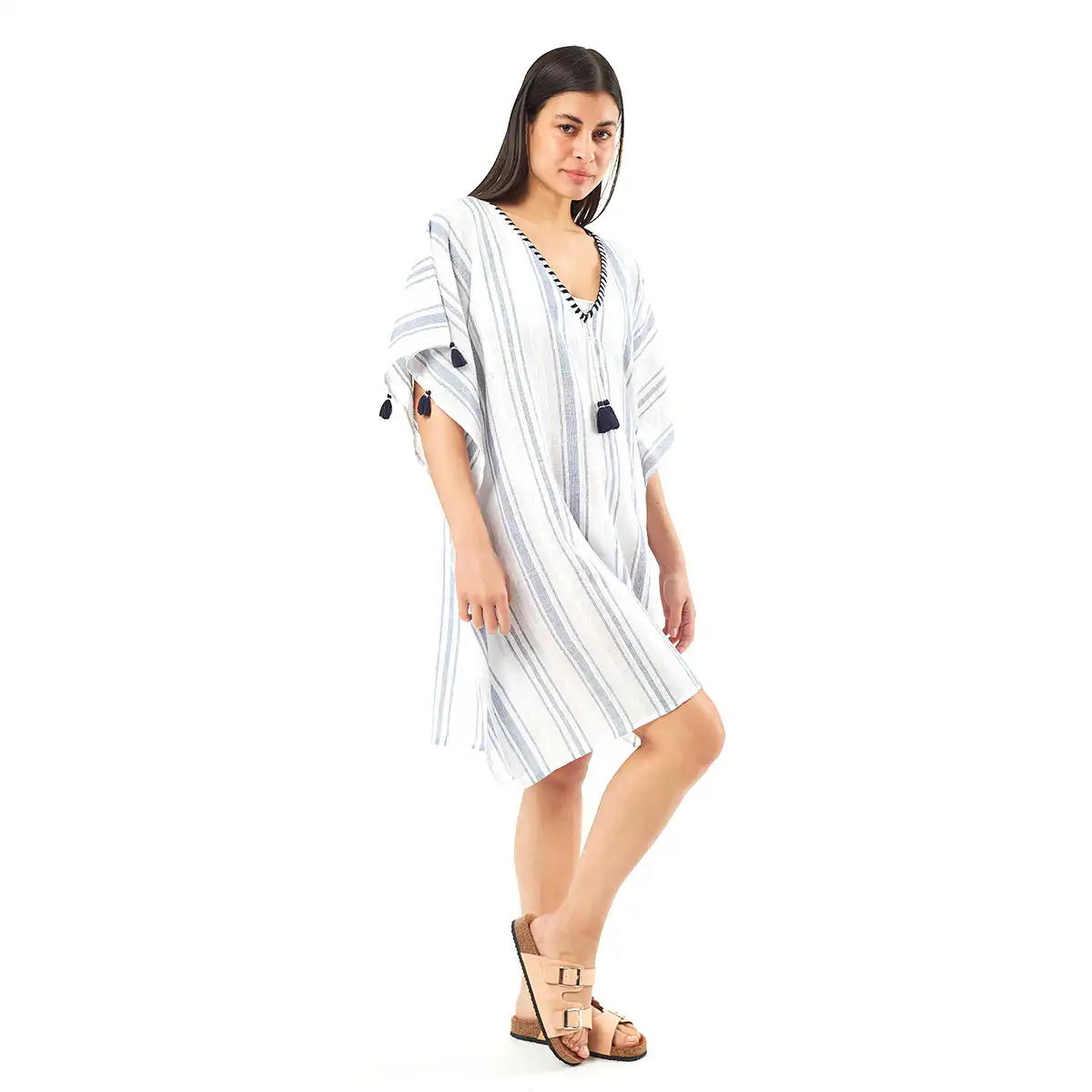 Verde Γυναικείo Καφτάνι 47-0071 Cotton Ινδίας Εκρού