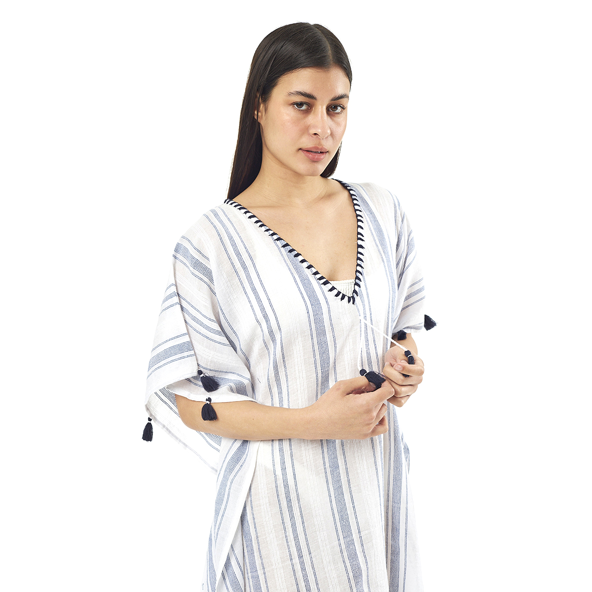 Verde Γυναικείo Καφτάνι 47-0071 Cotton Ινδίας Εκρού