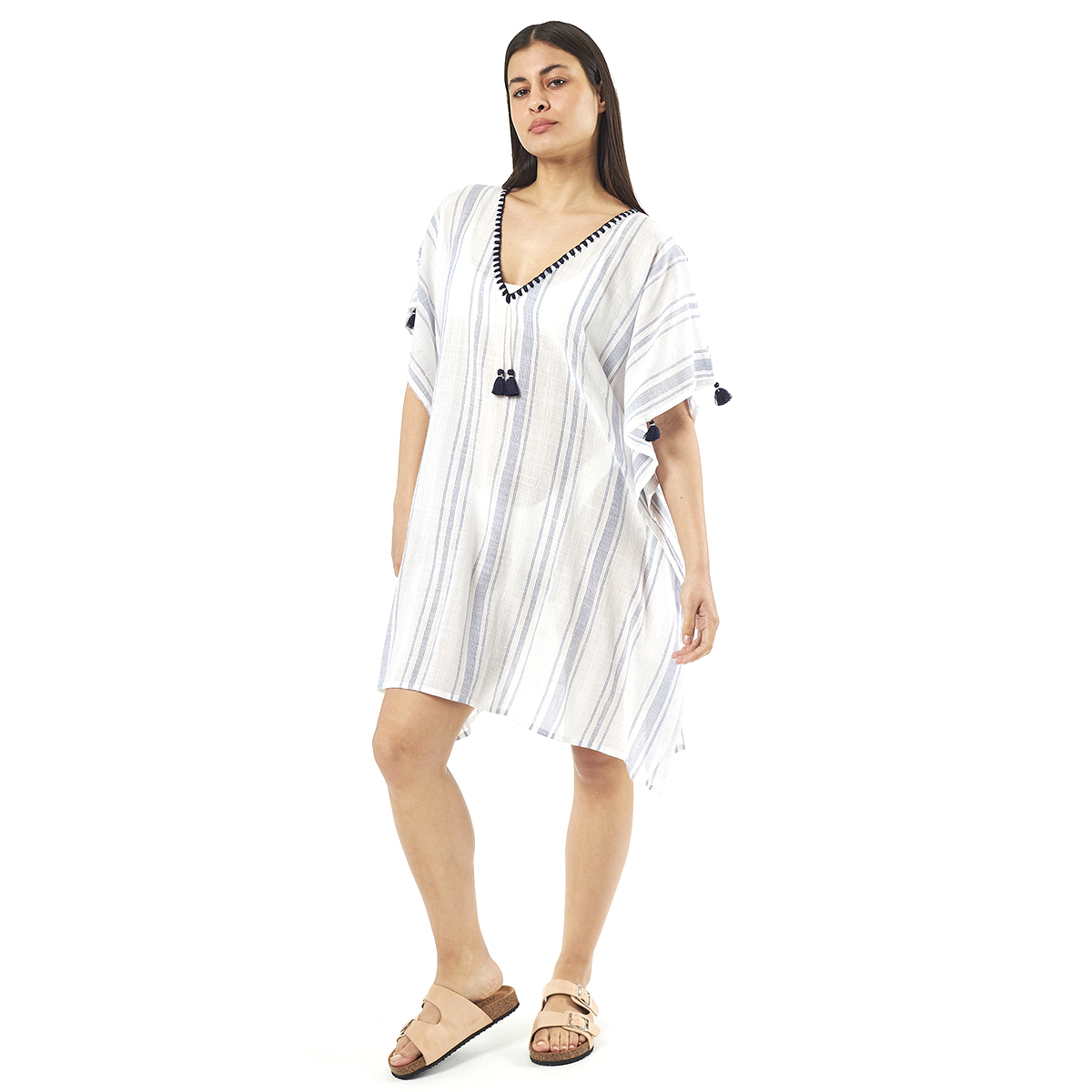 Verde Γυναικείo Καφτάνι 47-0071 Cotton Ινδίας Εκρού