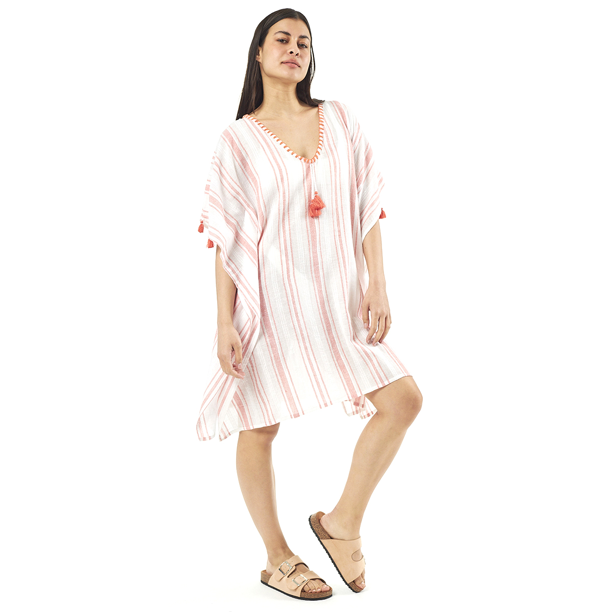 Verde Γυναικείo Καφτάνι 47-0071 Cotton Ινδίας Πορτοκαλί