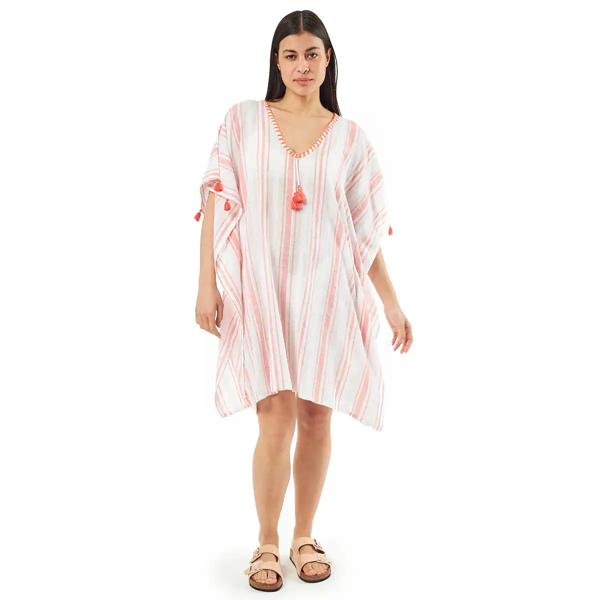 Verde Γυναικείo Καφτάνι 47-0071 Cotton Ινδίας Πορτοκαλί