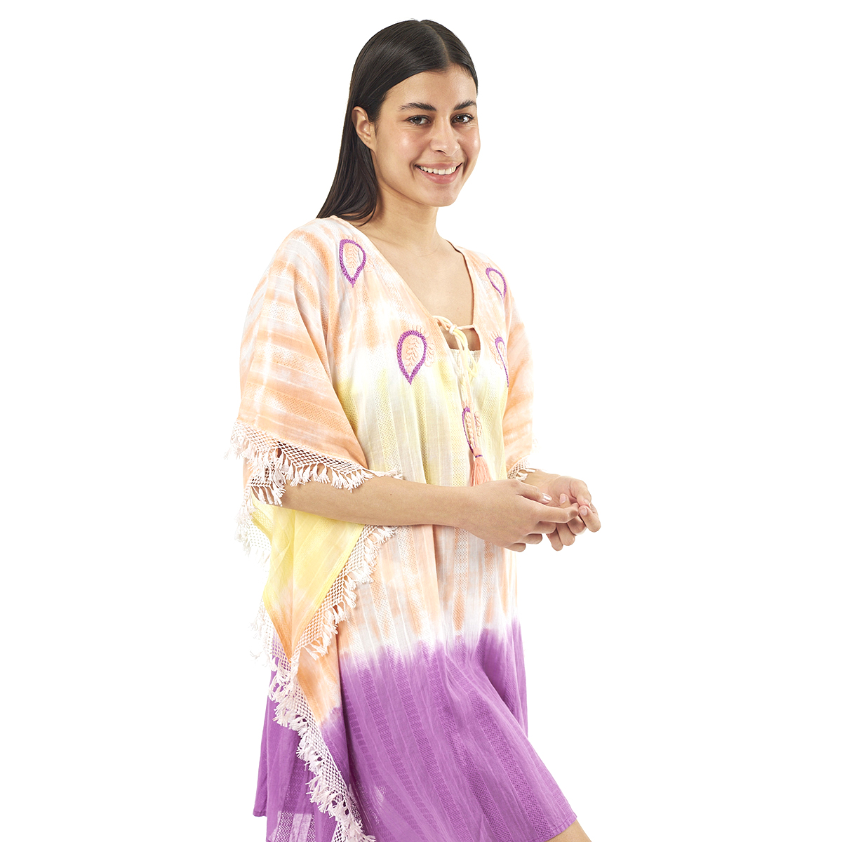 Verde Γυναικείo Καφτάνι 47-0073 Cotton Ινδίας Πολύχρωμο