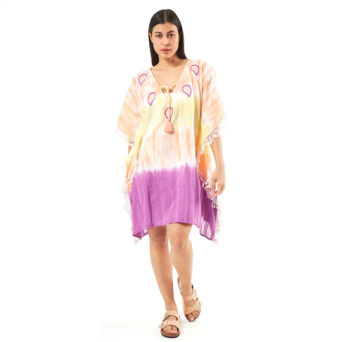 Verde Γυναικείo Καφτάνι 47-0073 Cotton Ινδίας Πολύχρωμο