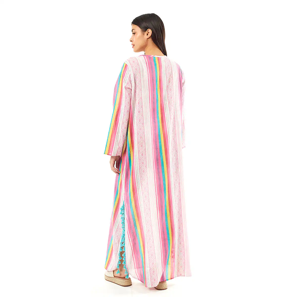 Verde Γυναικείo Καφτάνι 47-0074 Cotton Ινδίας Πολύχρωμο