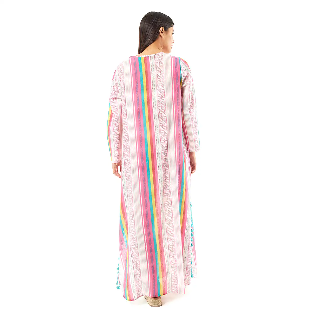 Verde Γυναικείo Καφτάνι 47-0074 Cotton Ινδίας Πολύχρωμο