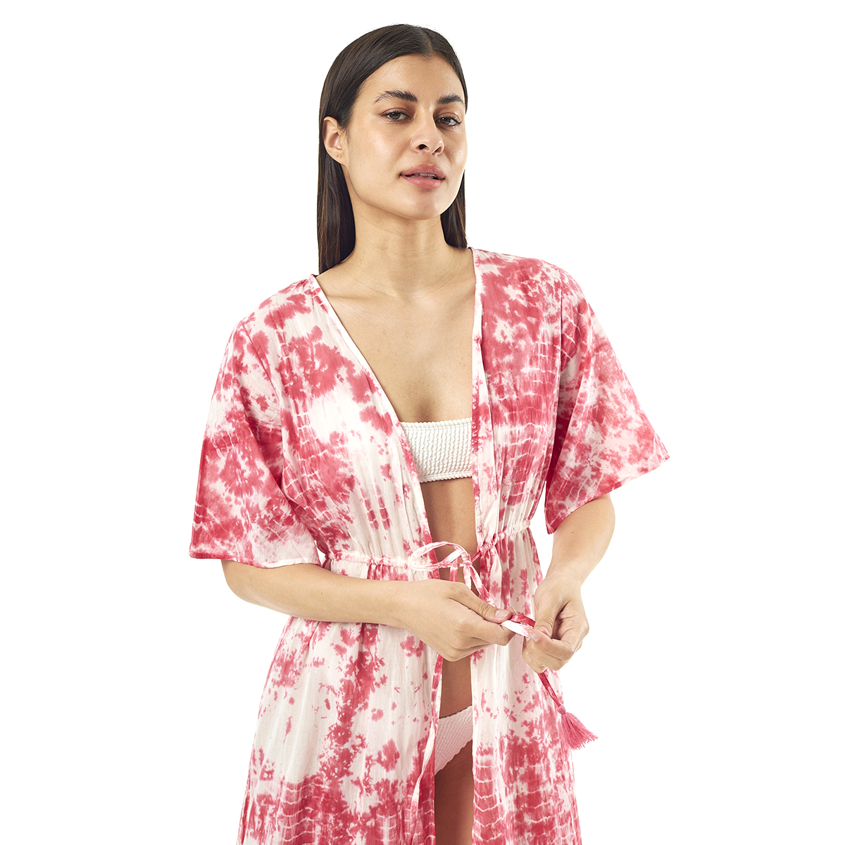 Verde Γυναικείo Καφτάνι 47-0076 Cotton Ινδίας Φούξια