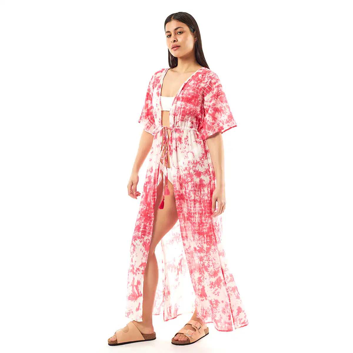 Verde Γυναικείo Καφτάνι 47-0076 Cotton Ινδίας Φούξια