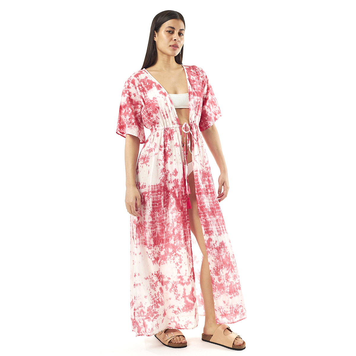 Verde Γυναικείo Καφτάνι 47-0076 Cotton Ινδίας Φούξια