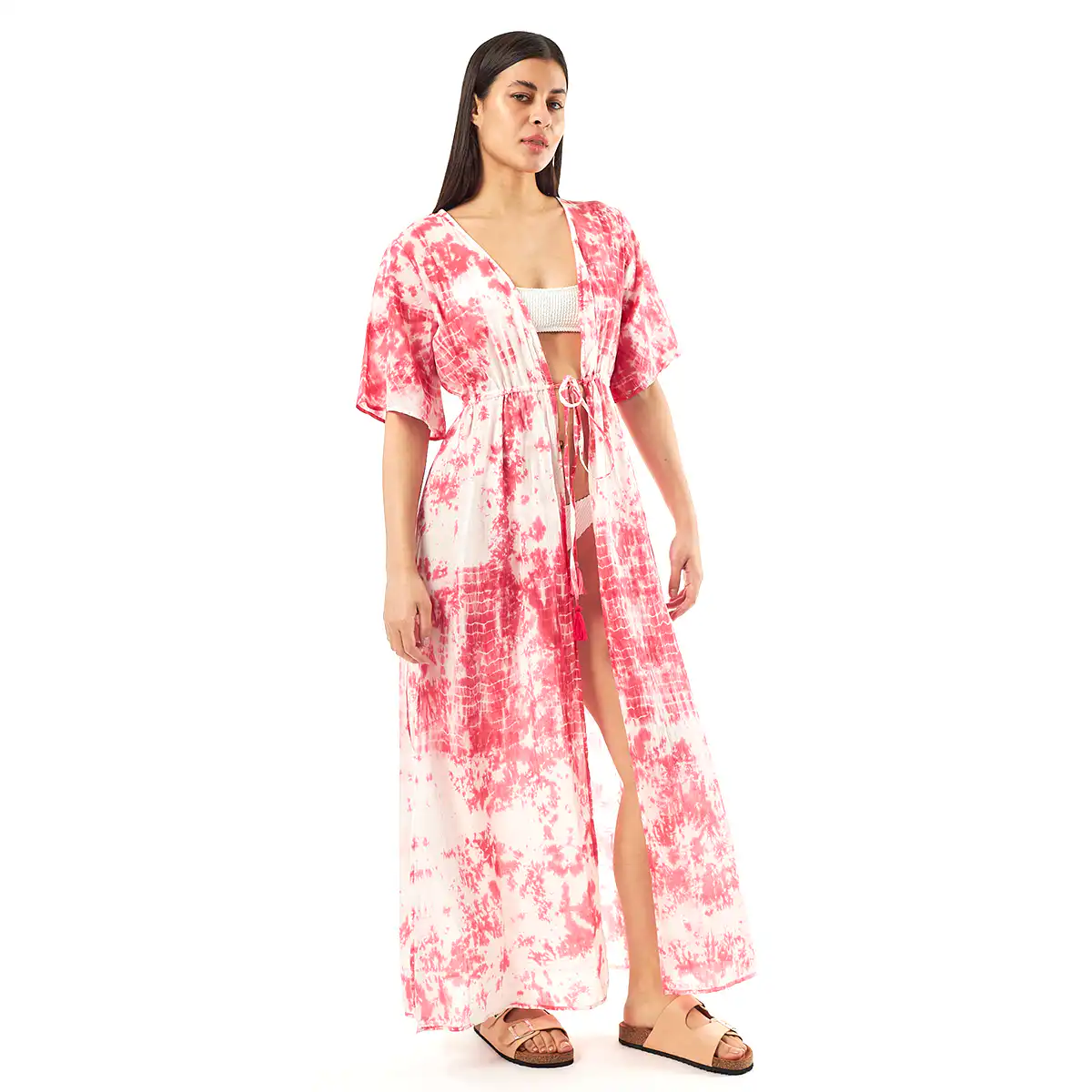 Verde Γυναικείo Καφτάνι 47-0076 Cotton Ινδίας Φούξια