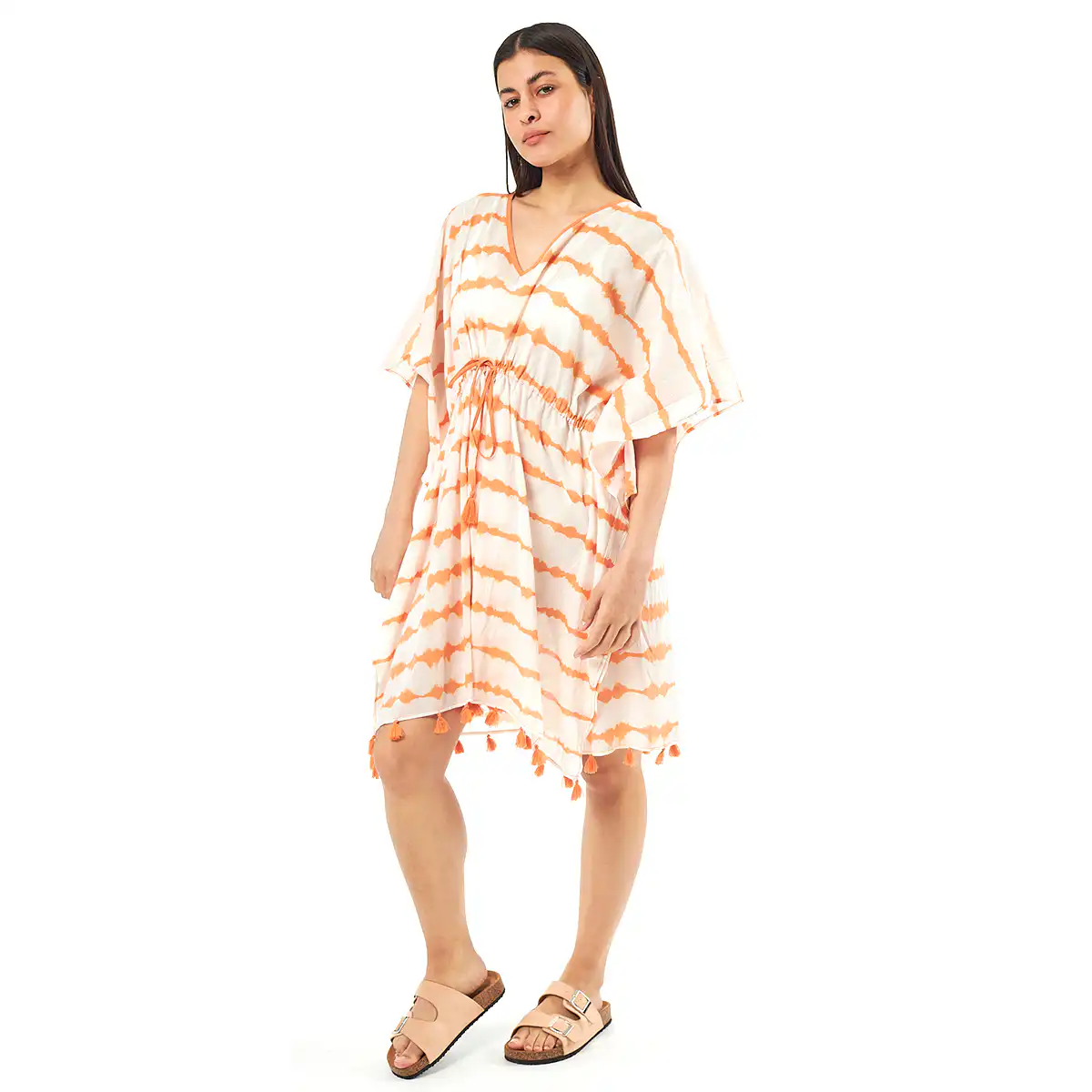 Verde Γυναικείo Καφτάνι 47-0077 Cotton Ινδίας Πορτοκαλί
