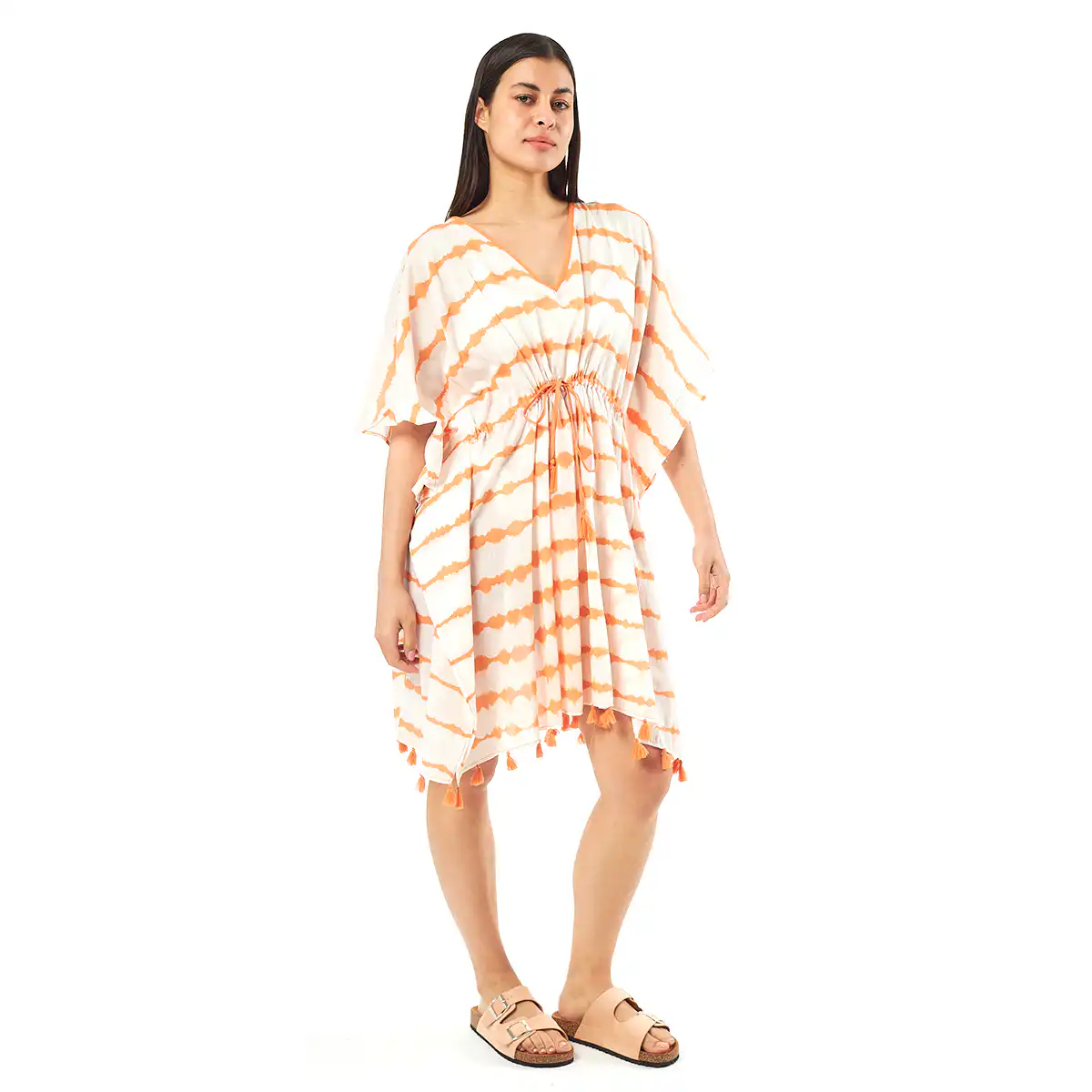 Verde Γυναικείo Καφτάνι 47-0077 Cotton Ινδίας Πορτοκαλί