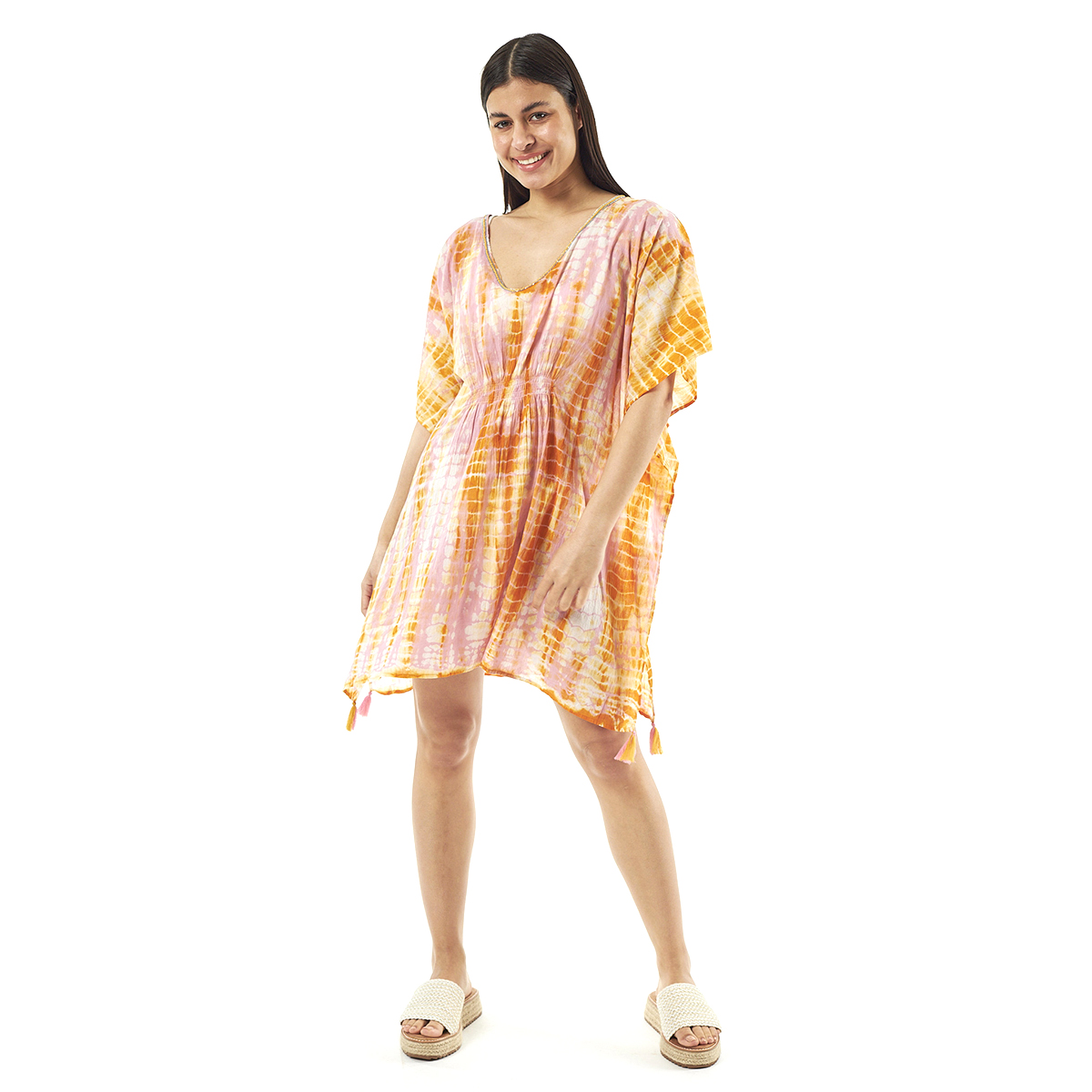 Verde Γυναικείo Καφτάνι 47-0078 Cotton Ινδίας Ρόζ