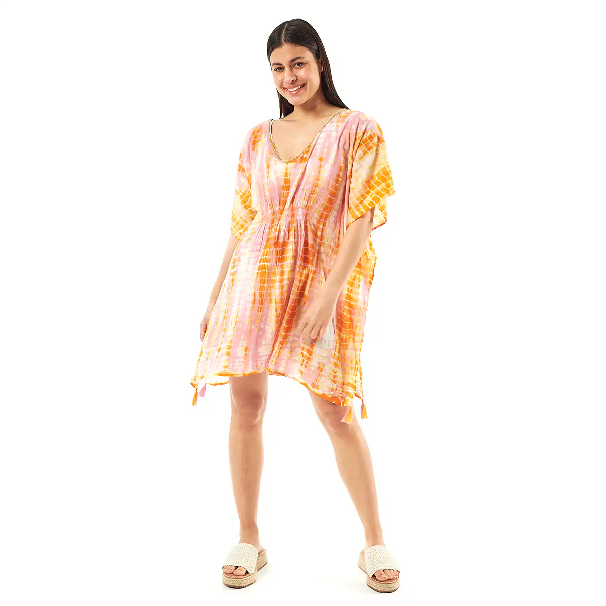 Verde Γυναικείo Καφτάνι 47-0078 Cotton Ινδίας Ρόζ