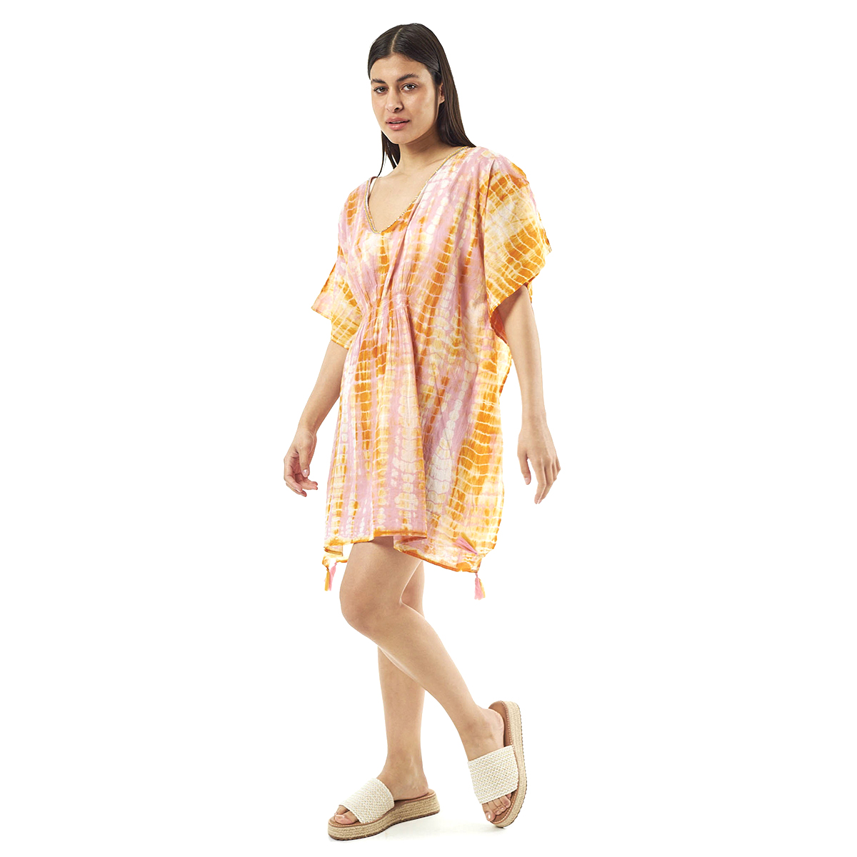 Verde Γυναικείo Καφτάνι 47-0078 Cotton Ινδίας Ρόζ