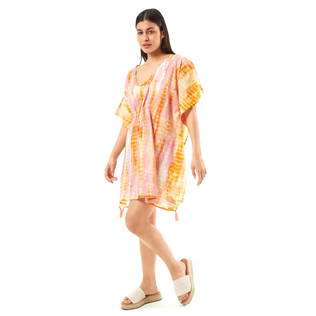 Verde Γυναικείo Καφτάνι 47-0078 Cotton Ινδίας Ρόζ